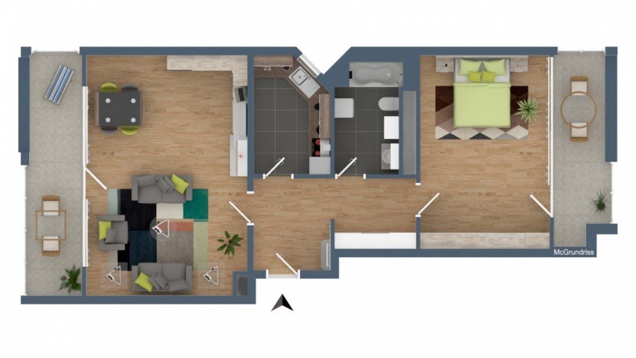 Grundriss Dachgeschosswohnung Freiburg im Breisgau