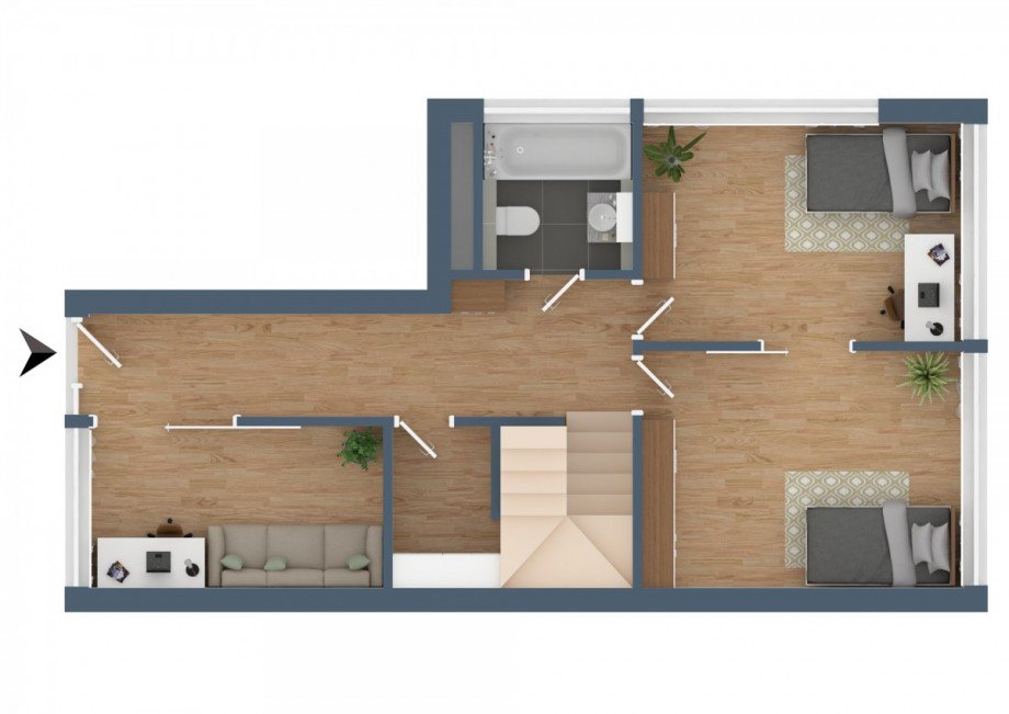 Grundriss - erste Ebene Etagenwohnung Freiburg im Breisgau