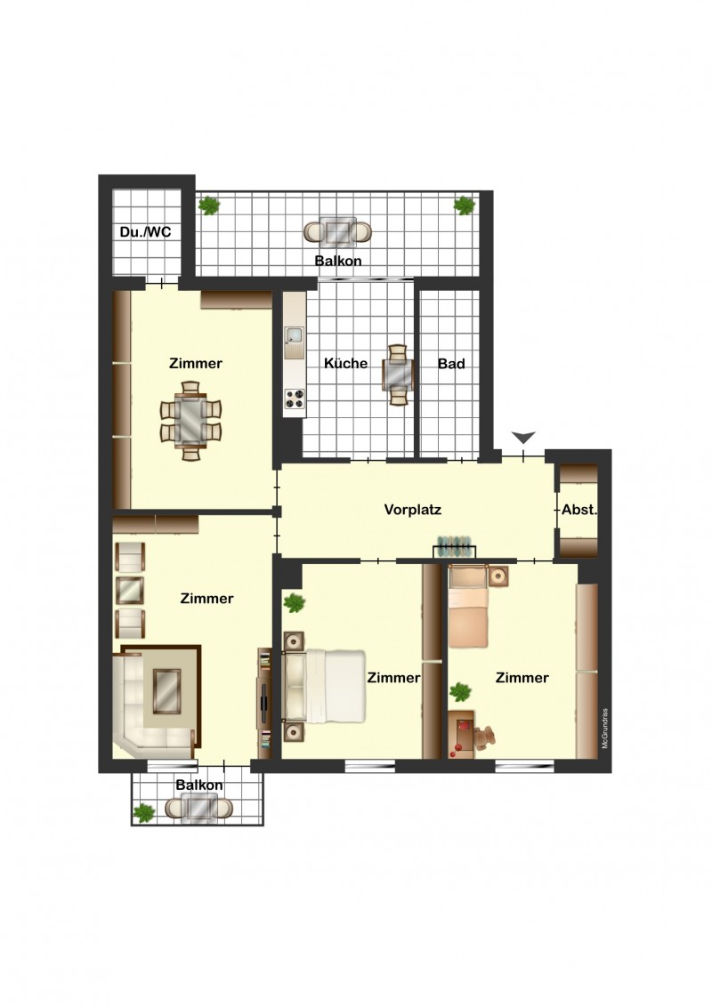 Grundriss Etagenwohnung Freiburg im Breisgau / Wiehre