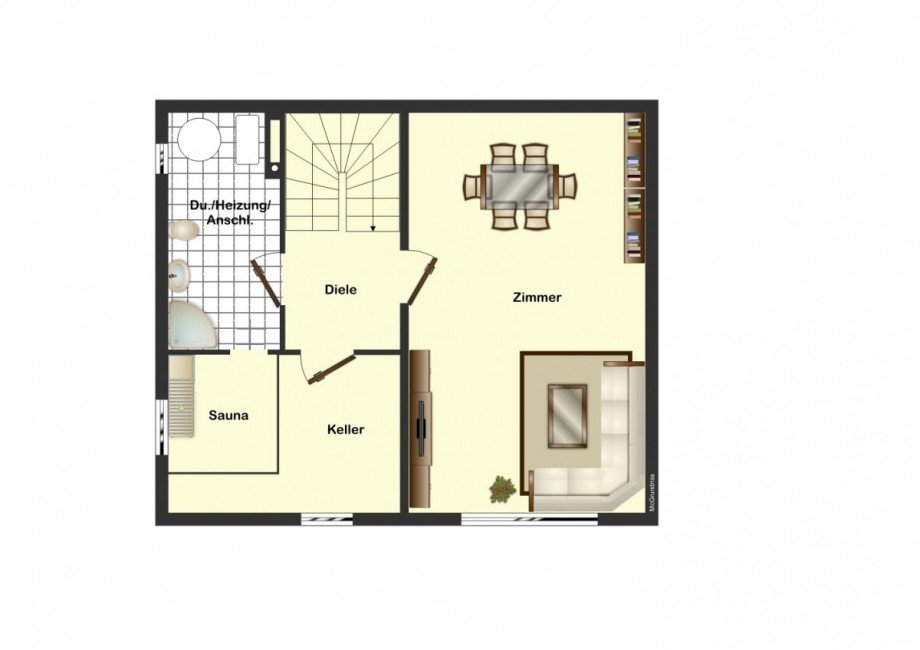 Grundriss UG Doppelhaush�lfte Teningen / K�ndringen