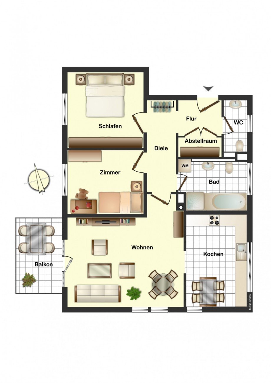 Grundriss Etagenwohnung M�llheim