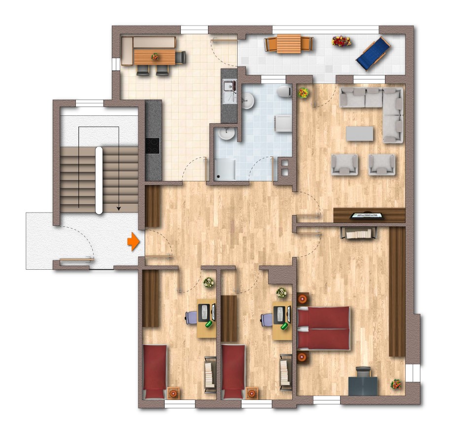 Grundriss Etagenwohnung Freiburg im Breisgau / Z�hringen